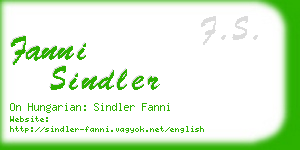 fanni sindler business card